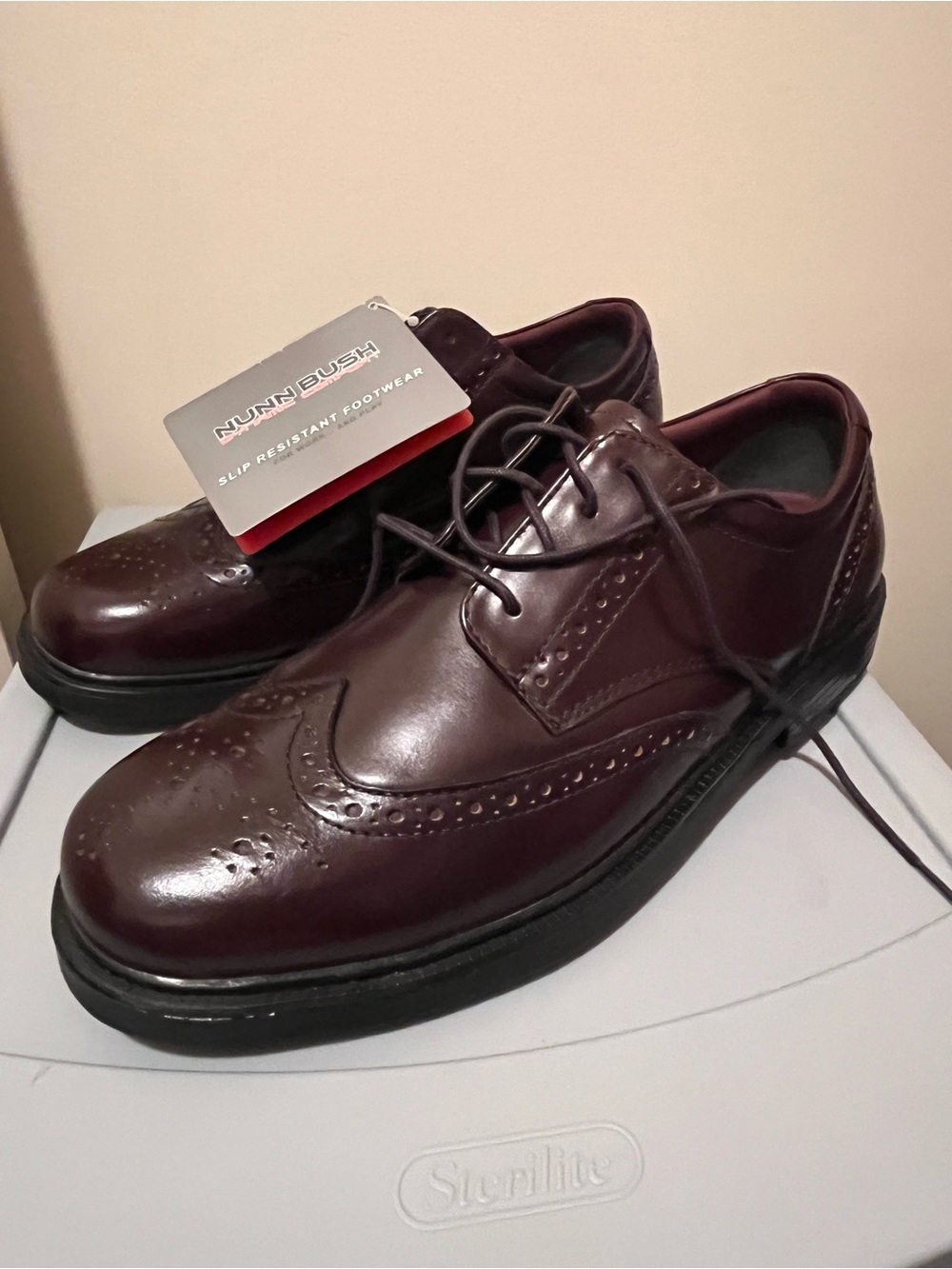 Nunn Bush Men's Wingtip Derbys in Dark Burgundy